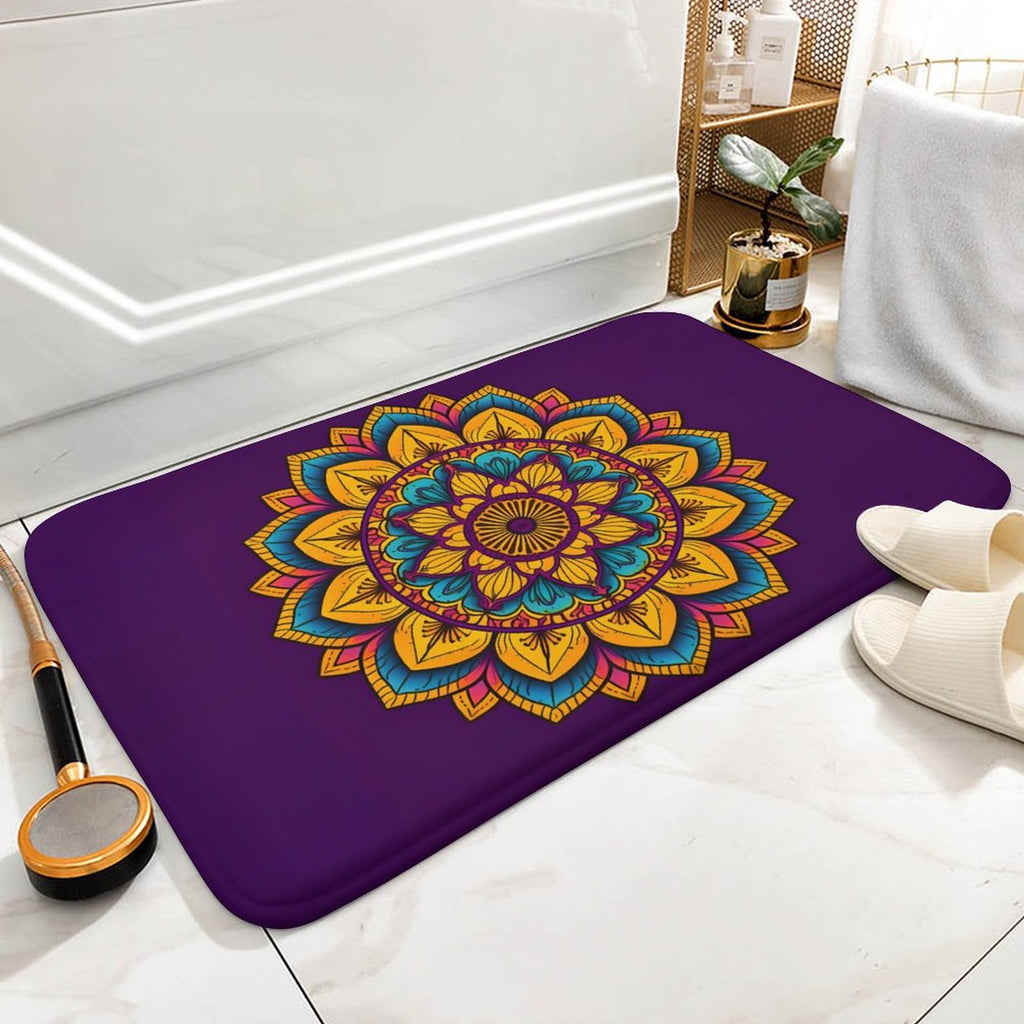 Alfombra de terciopelo coral con diseño de girasol
