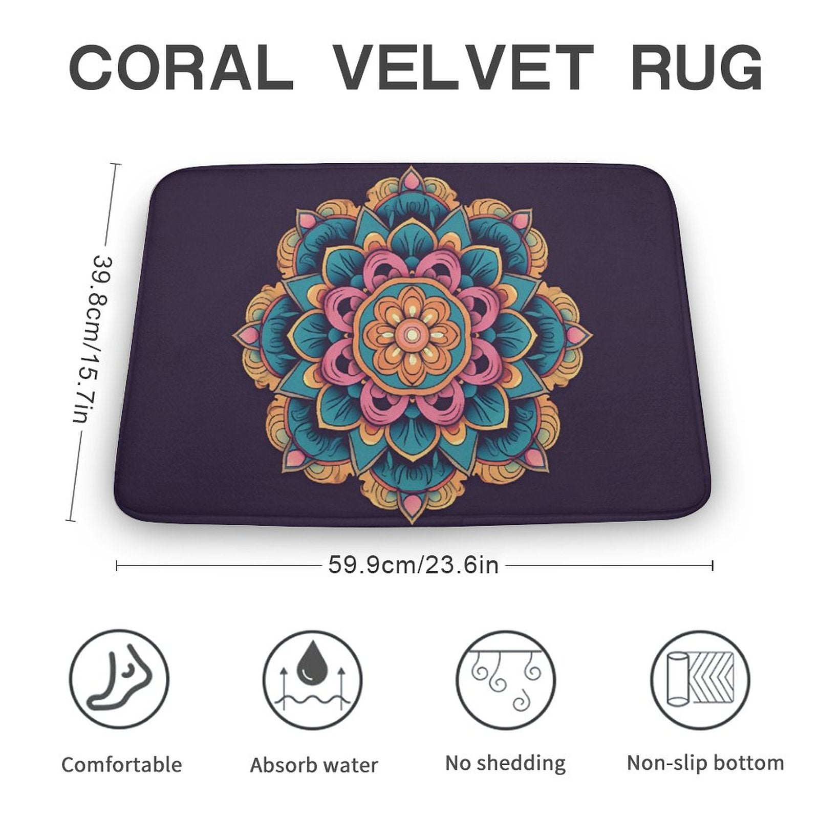 Flower Coral Velvet Rug