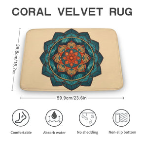 Geometric Coral Velvet Rug