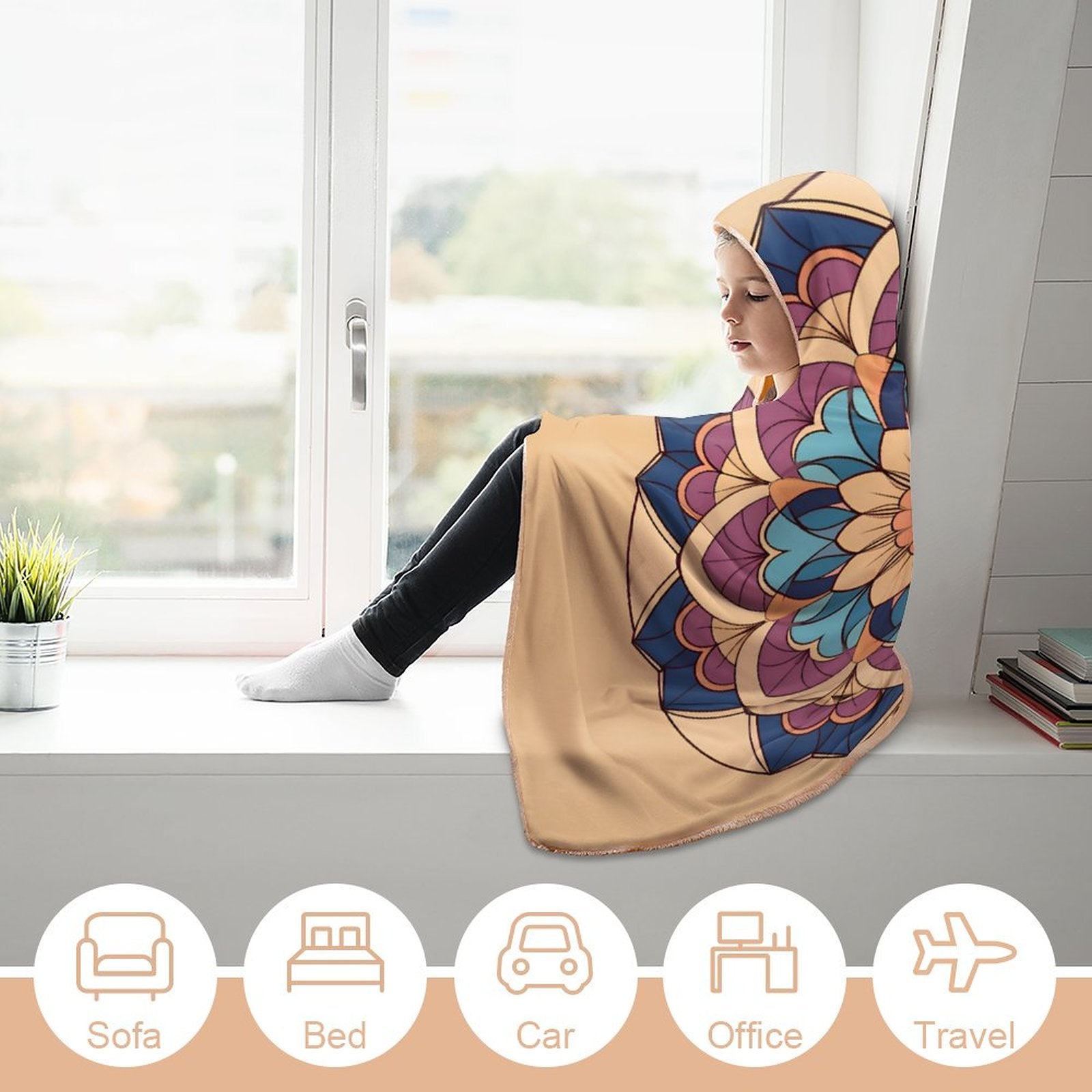 Lotus Hooded Blanket