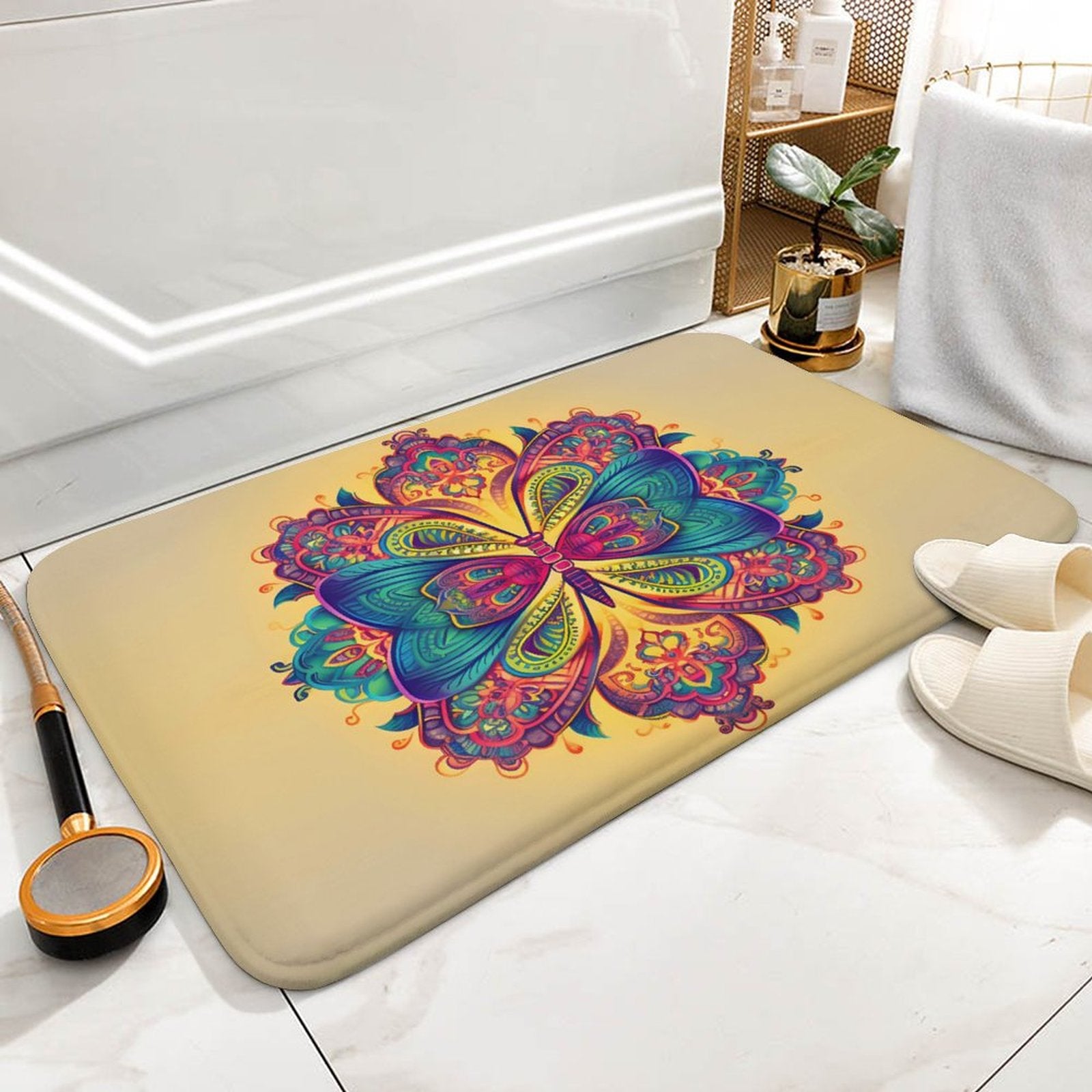 Butterfly Coral Velvet Rug