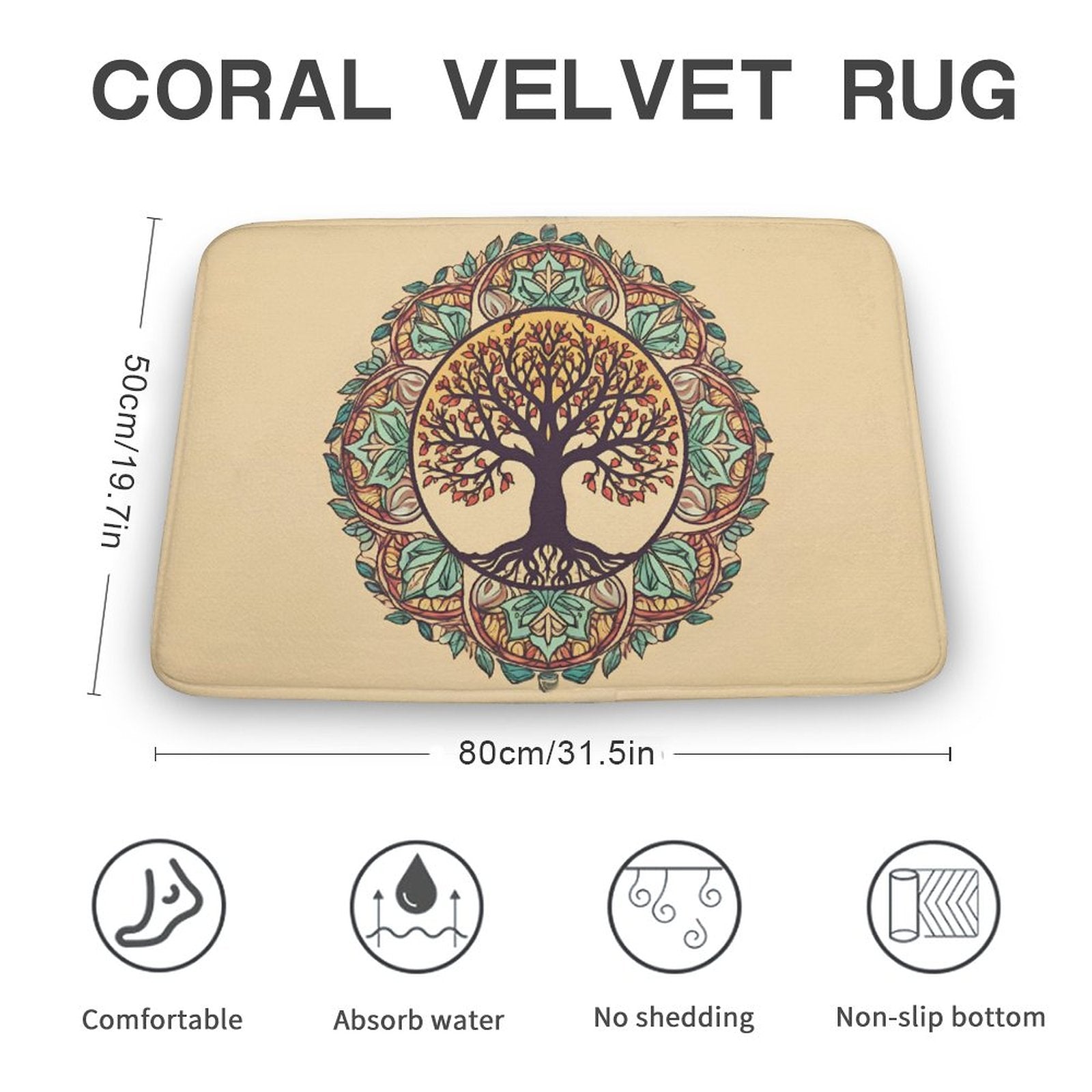 Tree Coral Velvet Rug