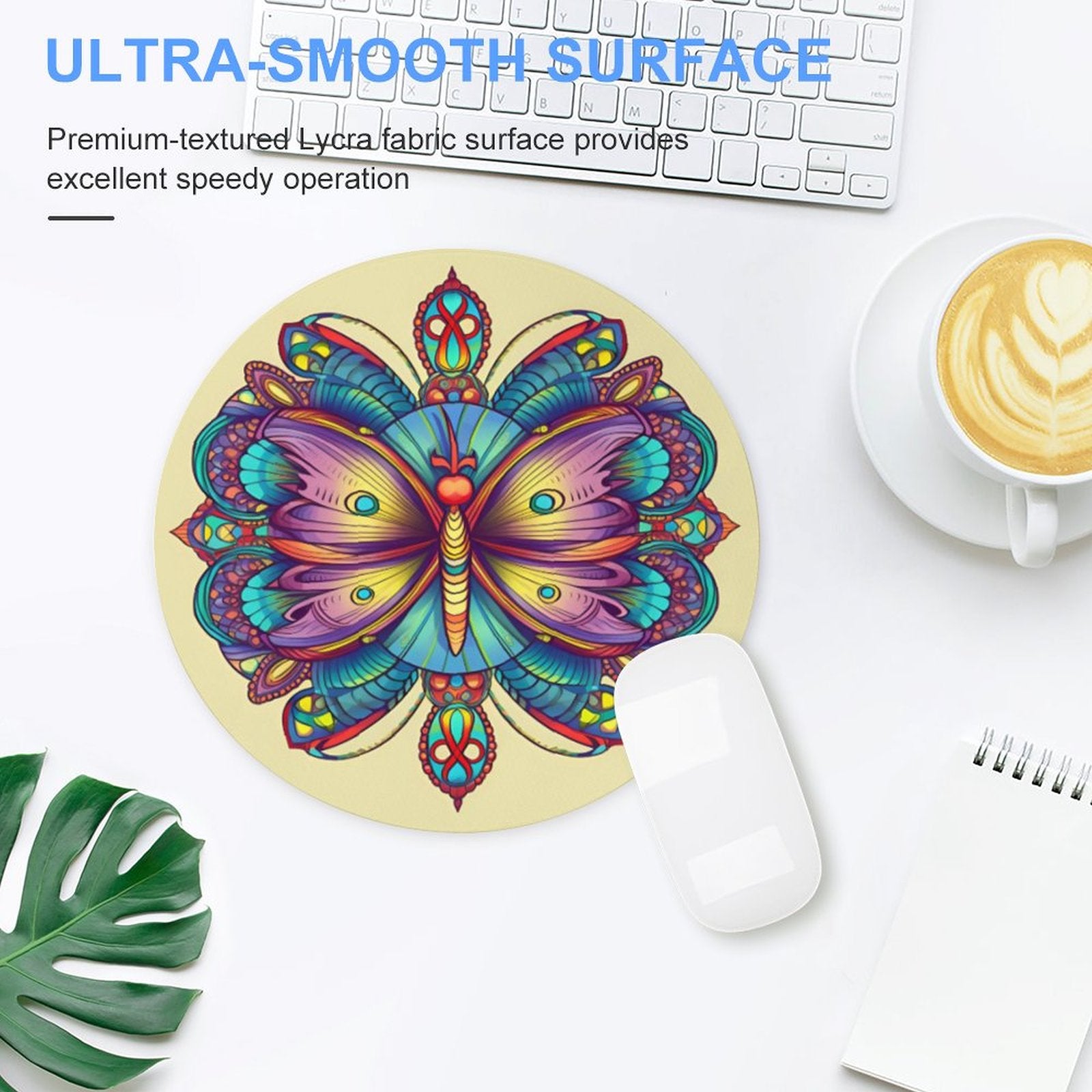 Butterfly Round Mouse Pad