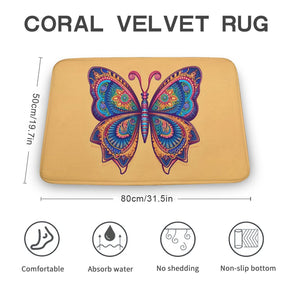 Butterfly Coral Velvet Rug