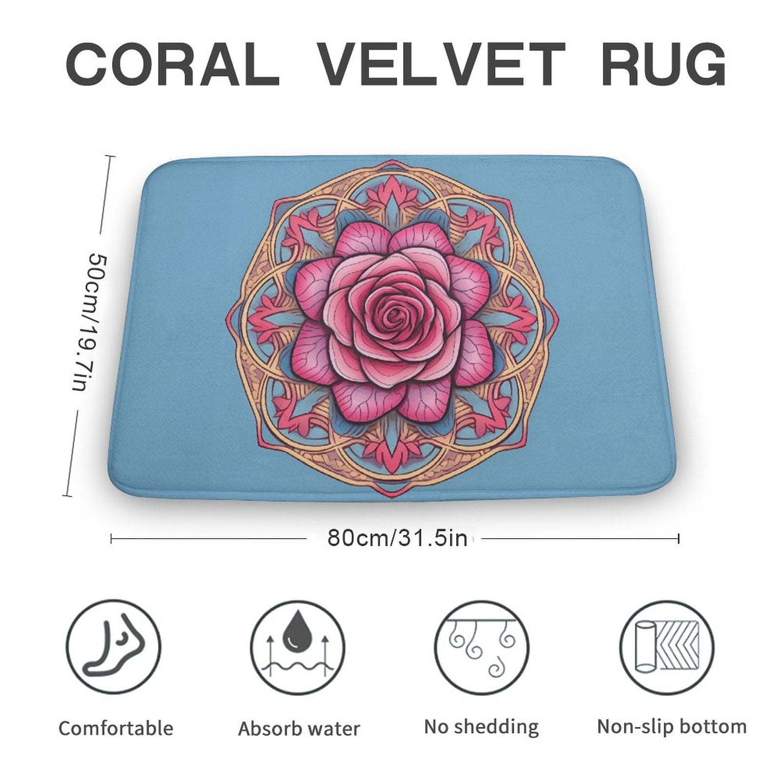 Rose Coral Velvet Rug