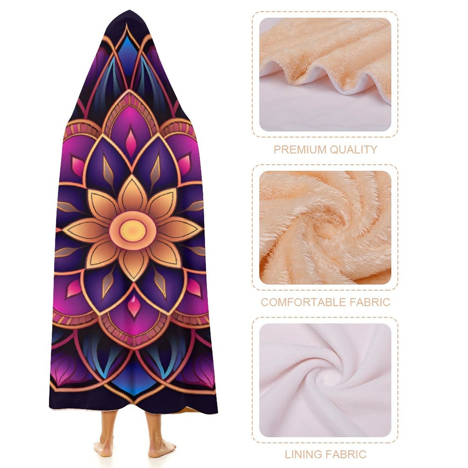 Manta con capucha Lotus