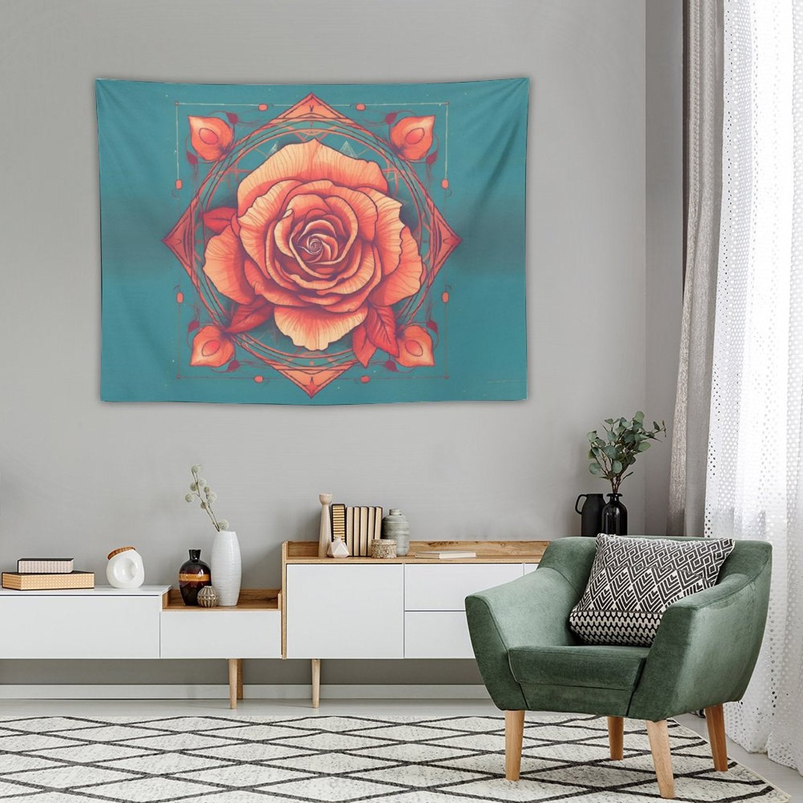 Tapiz de pared de rosas