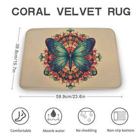 Butterfly Coral Velvet Rug