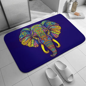 Elephant Coral Velvet Rug