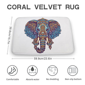 Elephant Coral Velvet Rug