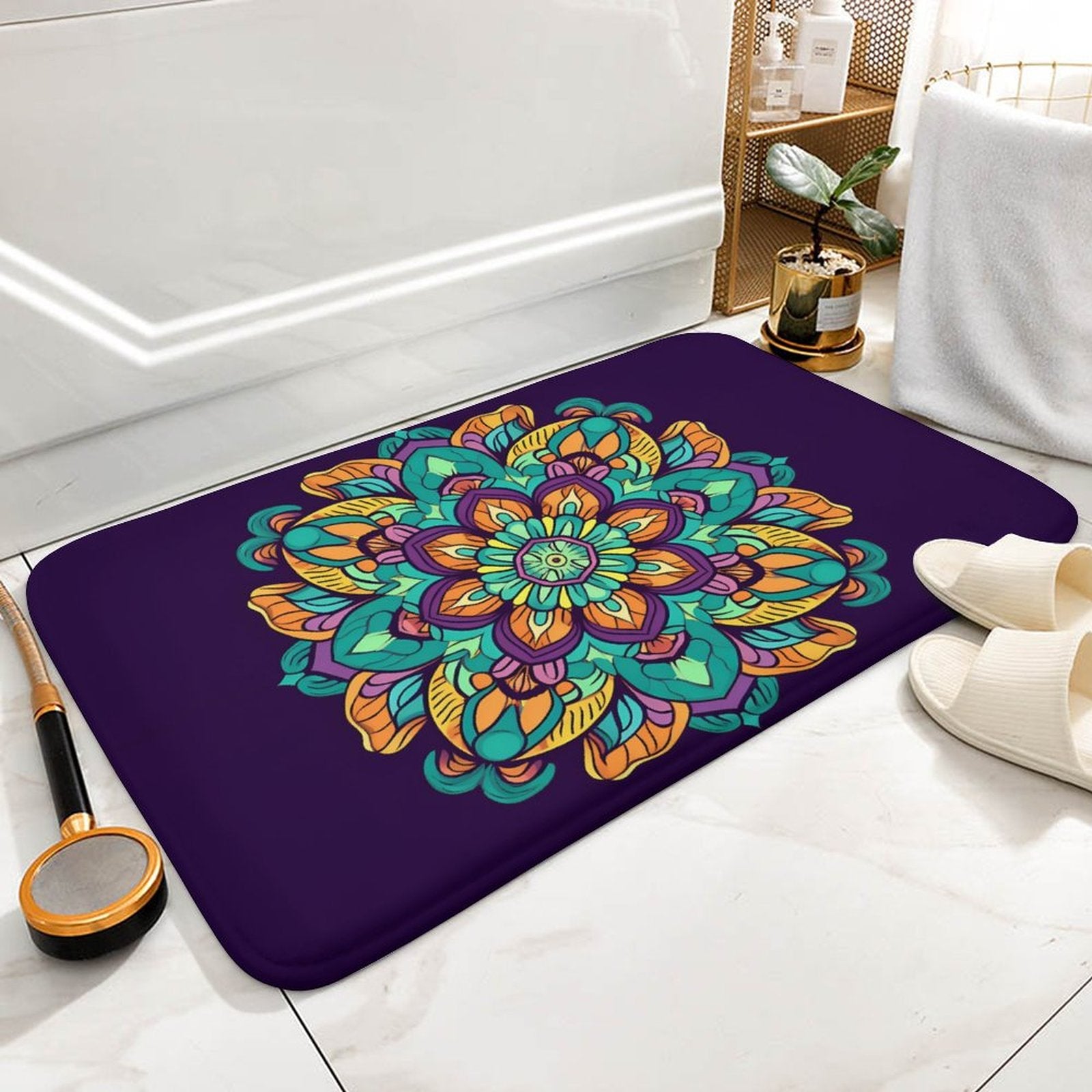 Flower Coral Velvet Rug