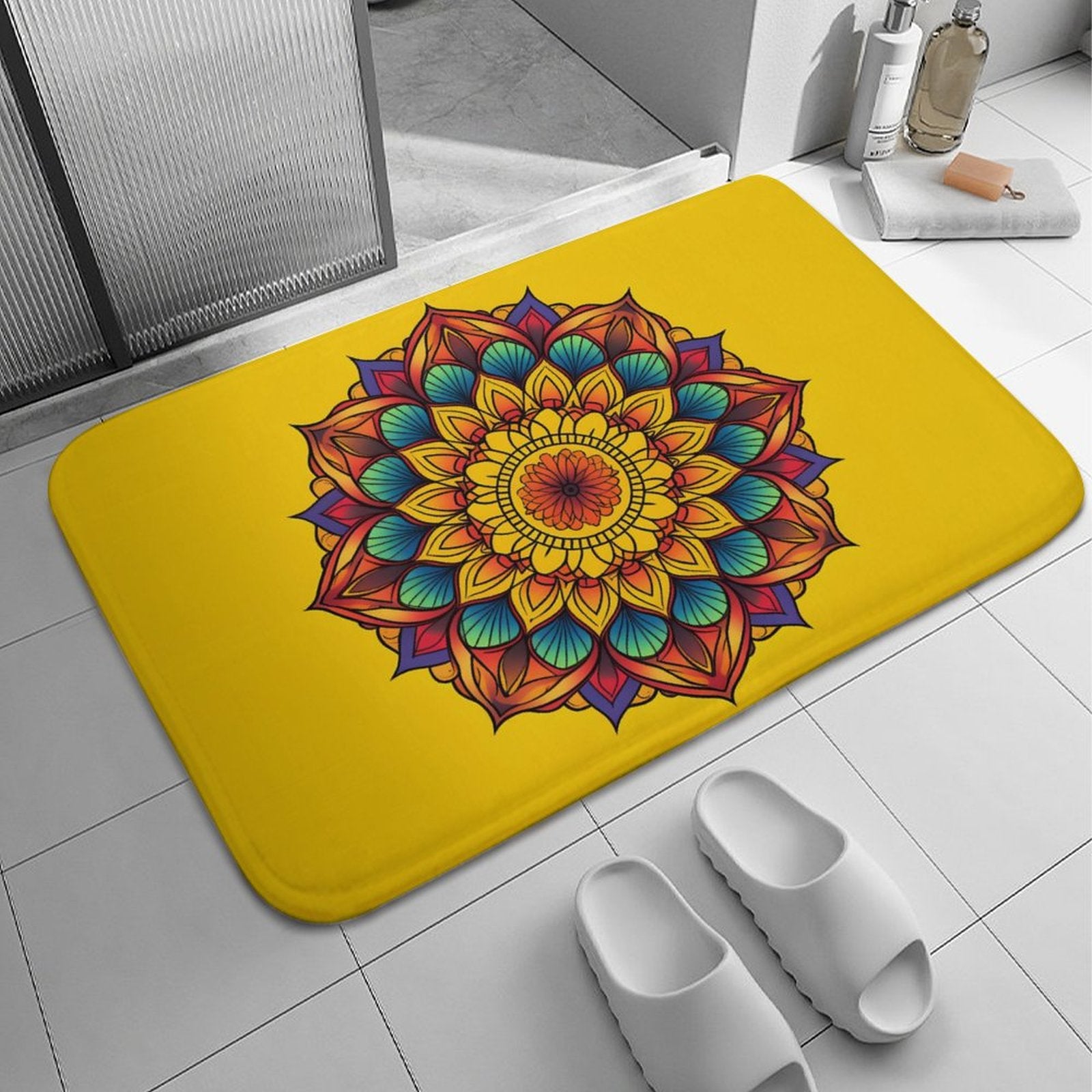 Sunflower Coral Velvet Rug