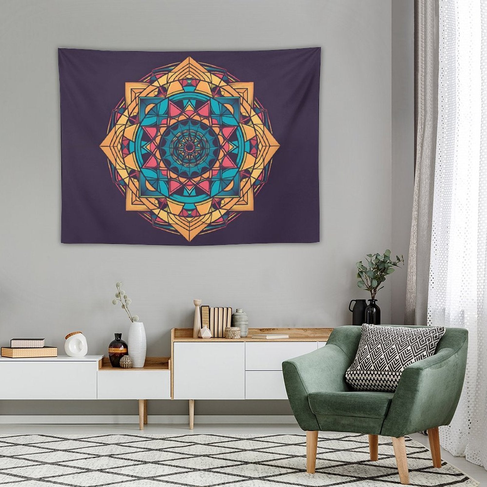 Tapiz geométrico de pared