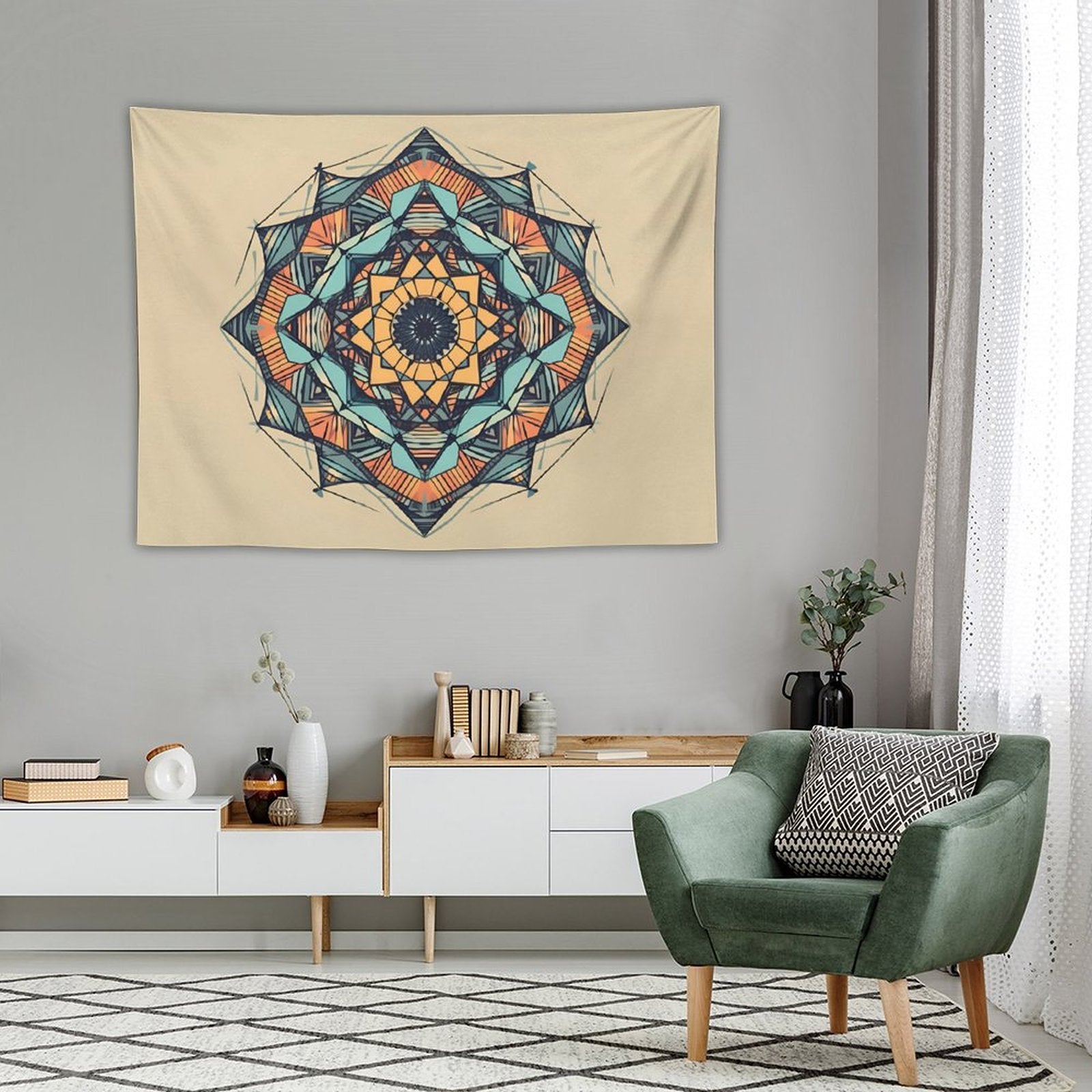 Tapiz geométrico de pared