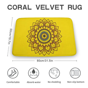 Sunflower Coral Velvet Rug