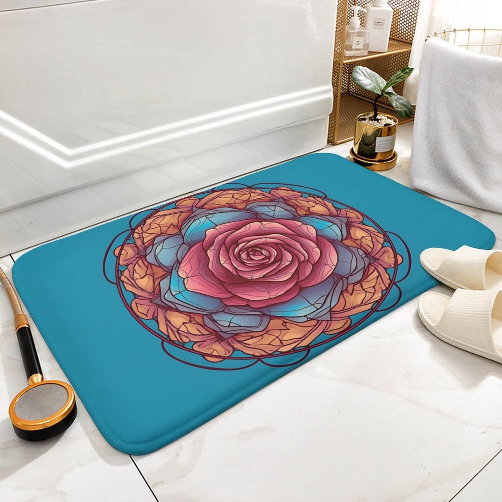 Rose Coral Velvet Rug