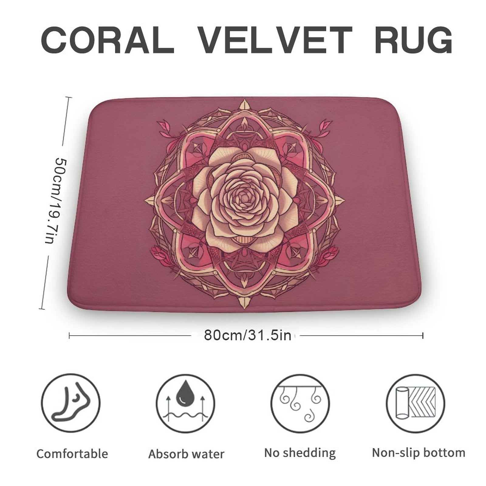 Rose Coral Velvet Rug