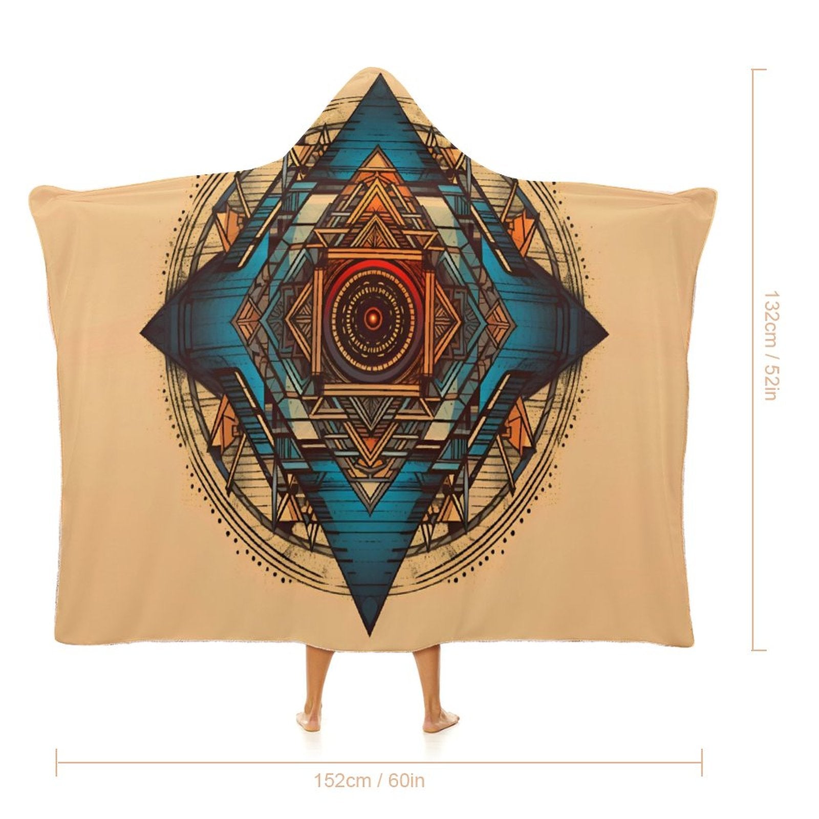 Manta con capucha geométrica