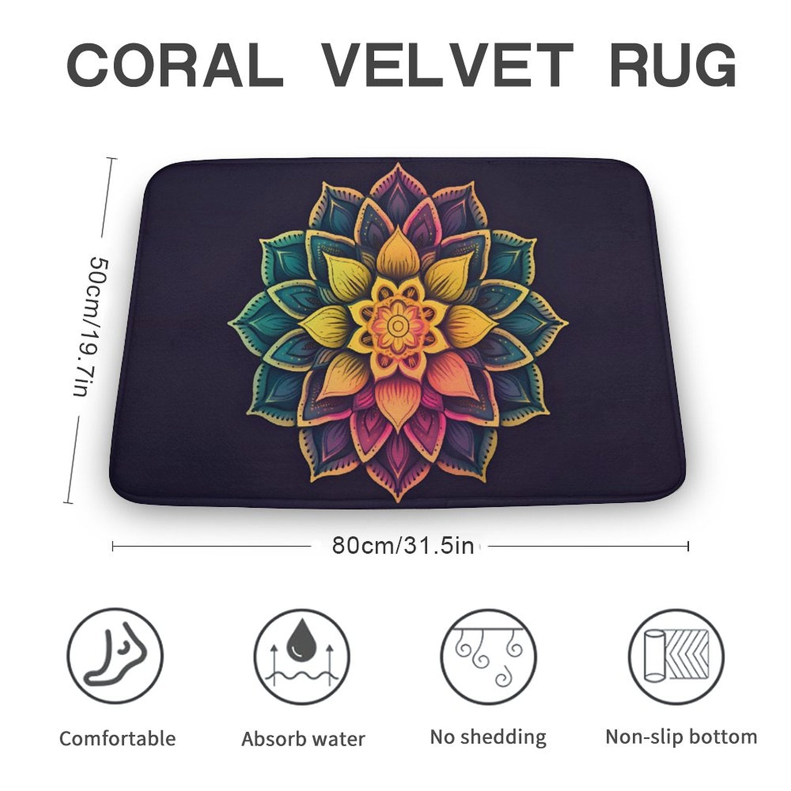 Lotus Coral Velvet Rug