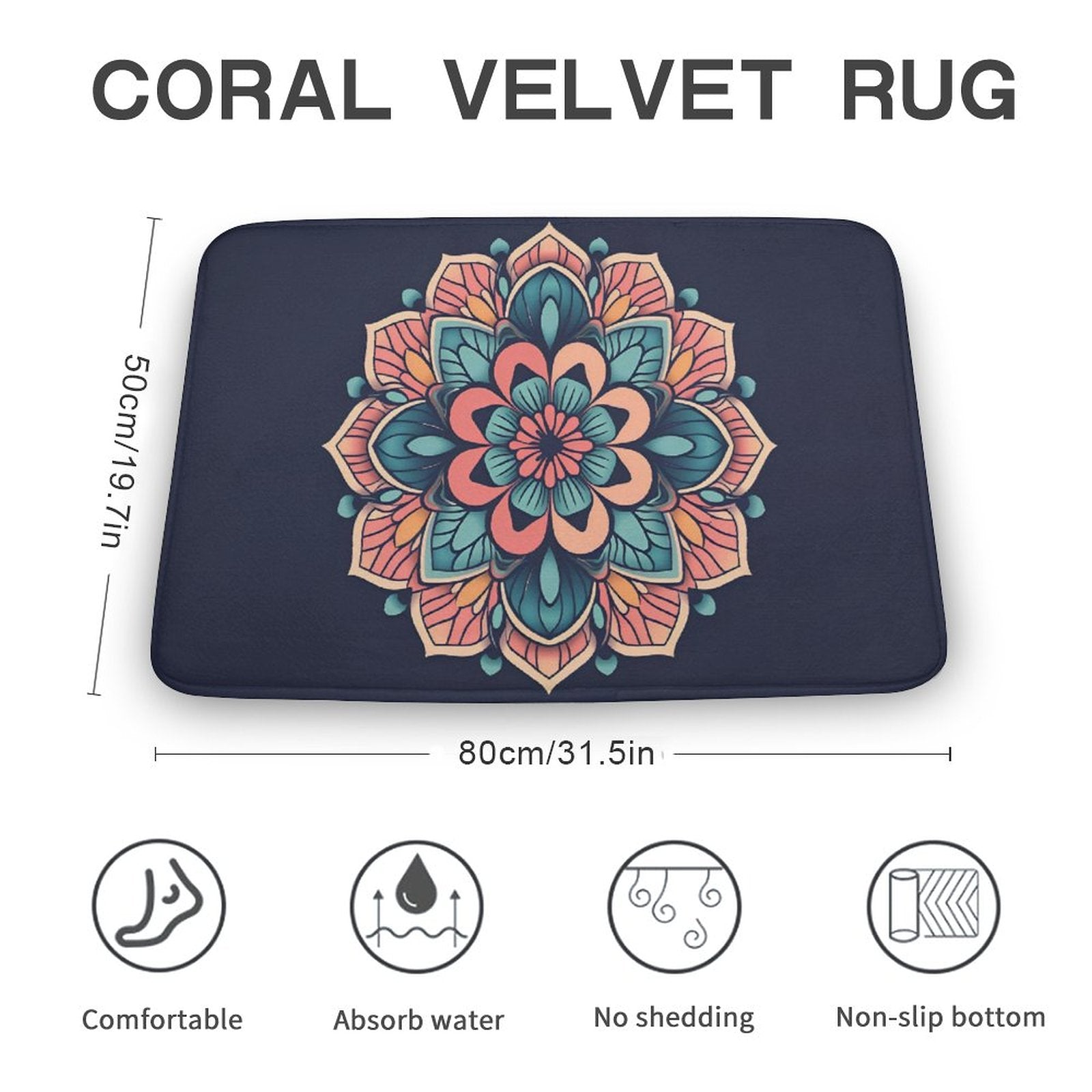 Flower Coral Velvet Rug