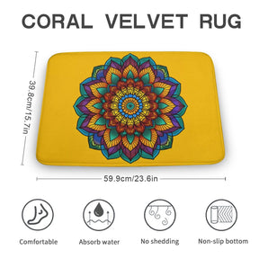 Sunflower Coral Velvet Rug