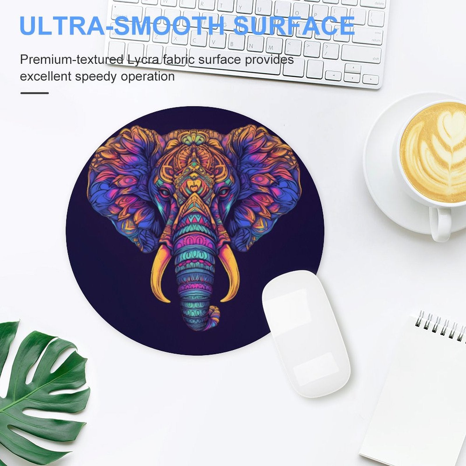 Elephant Round Mouse Pad