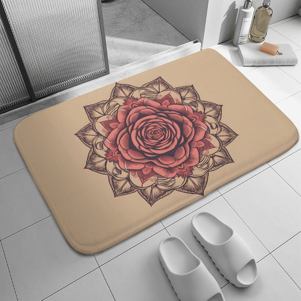 Tappeto in velluto rosa corallo