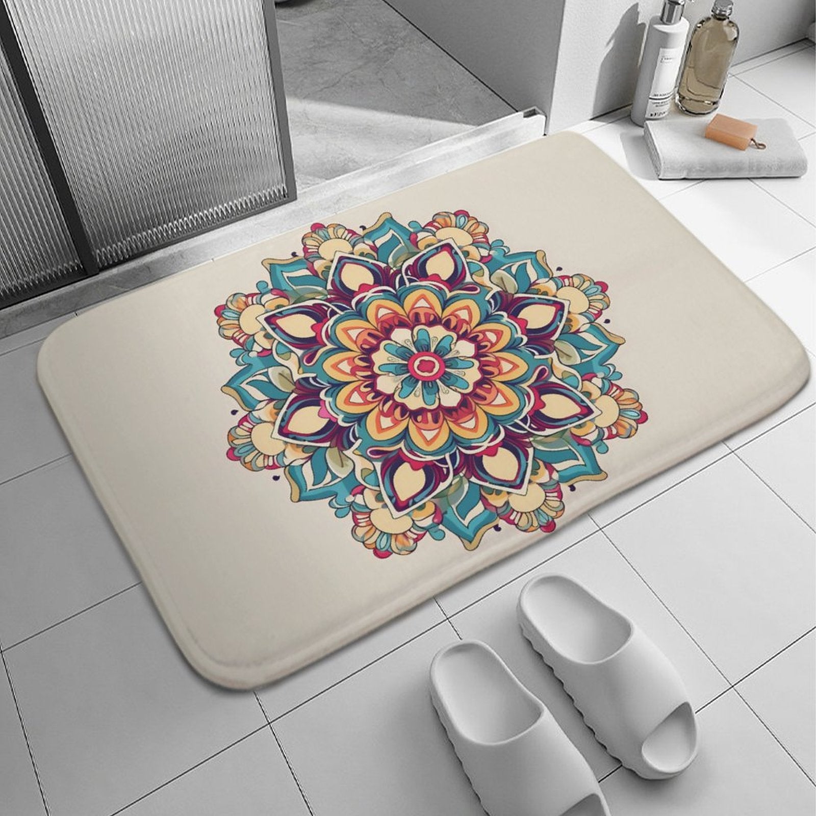 Flower Coral Velvet Rug