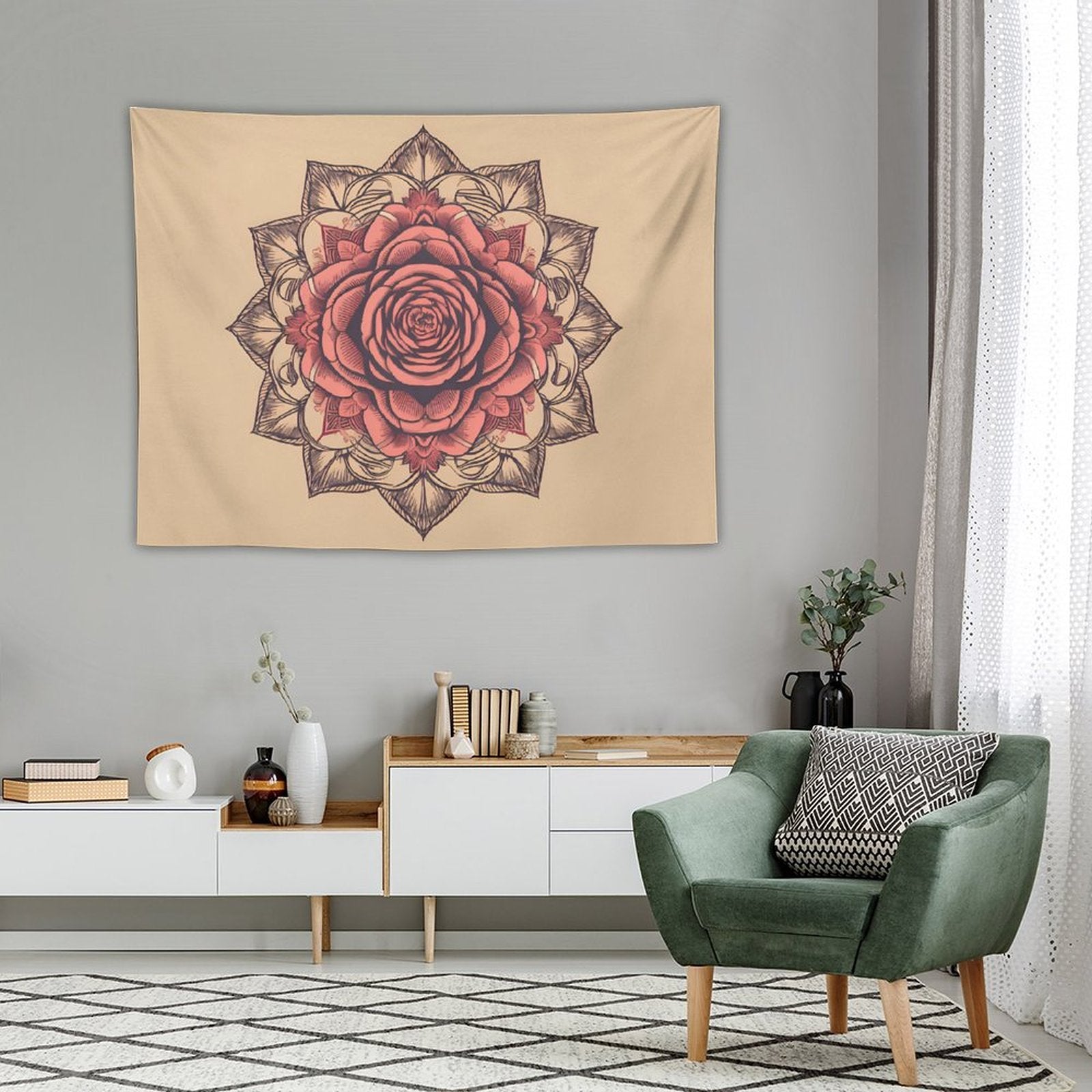 Tapiz de pared de rosas