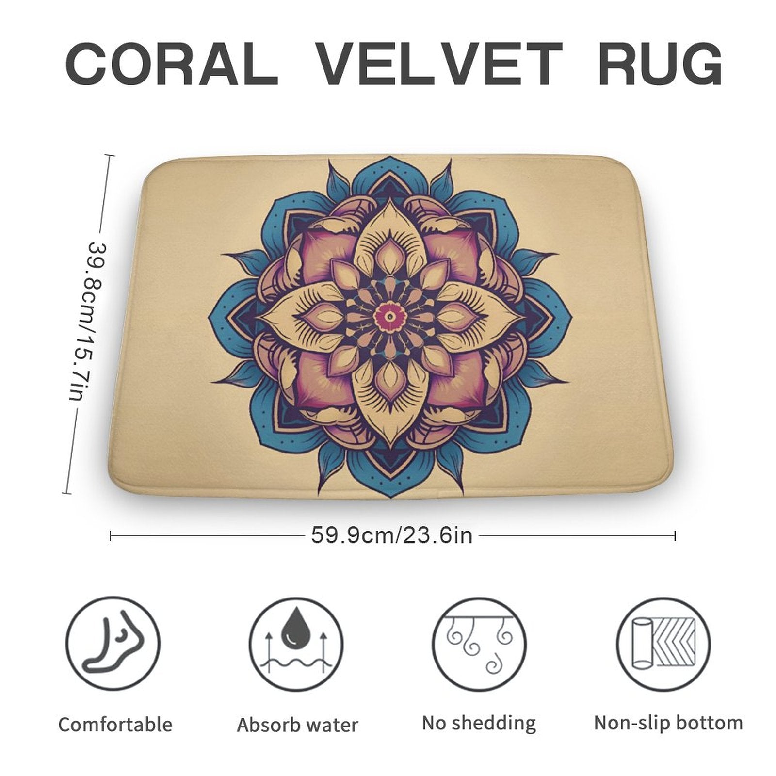 Lotus Coral Velvet Rug