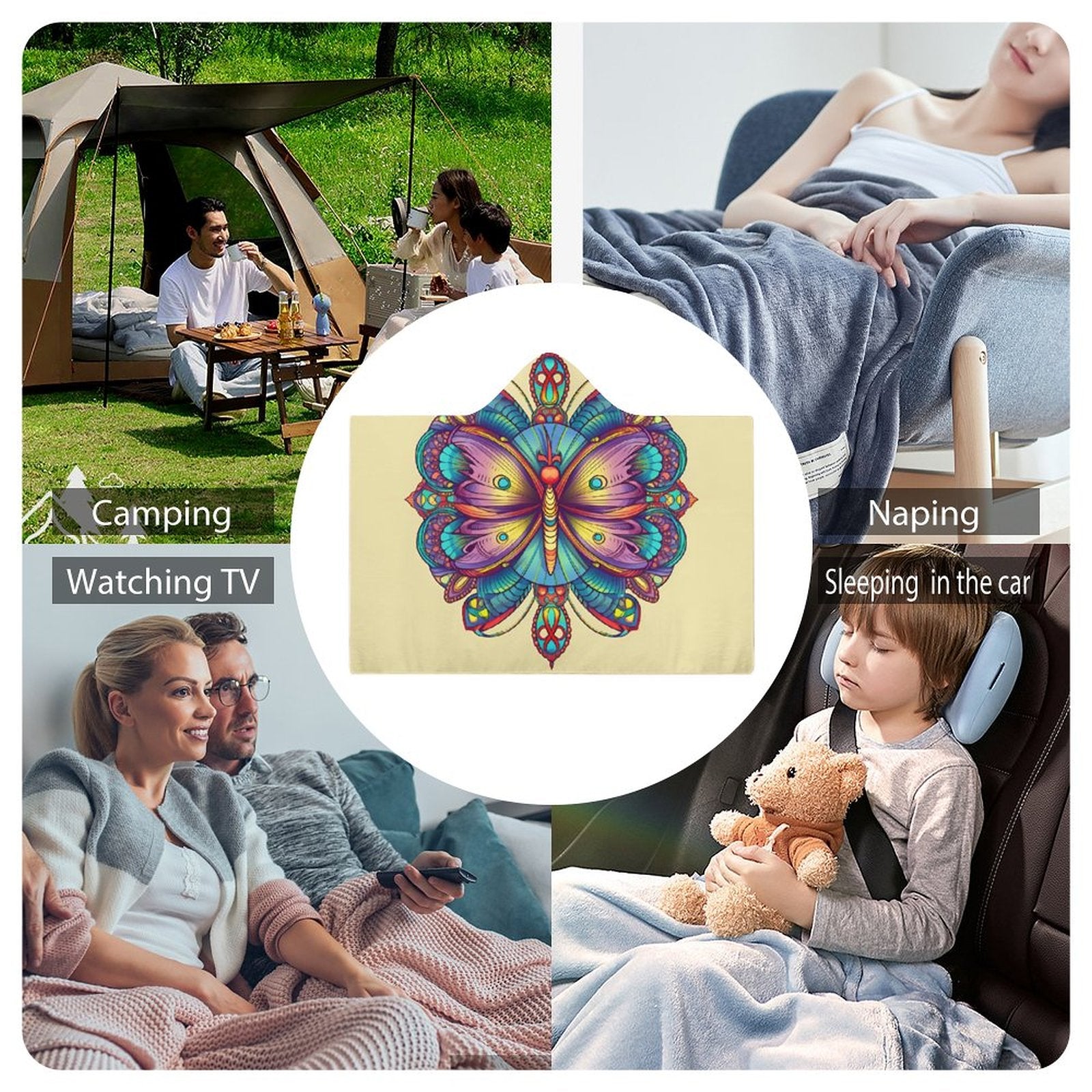 Butterfly Hooded Blanket