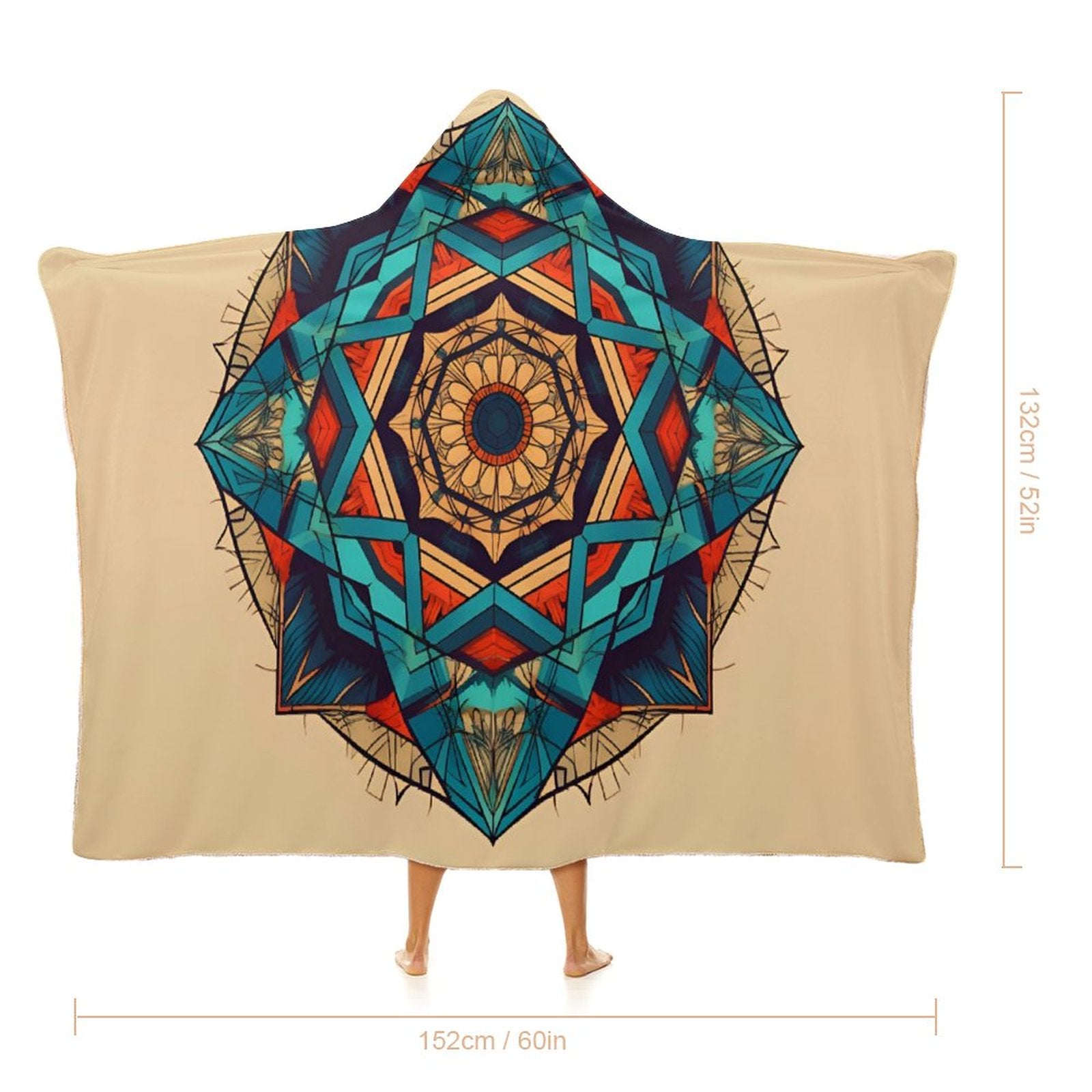 Manta con capucha geométrica
