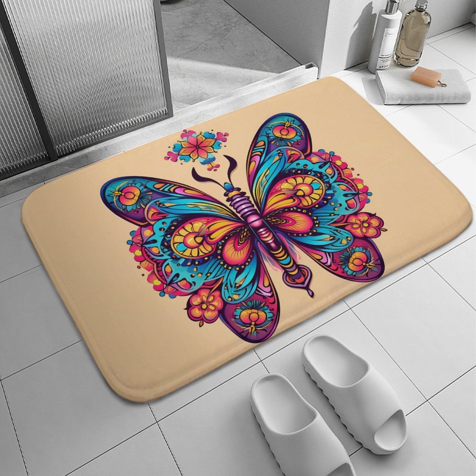 Butterfly Coral Velvet Rug