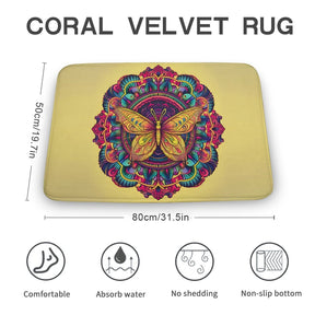 Butterfly Coral Velvet Rug