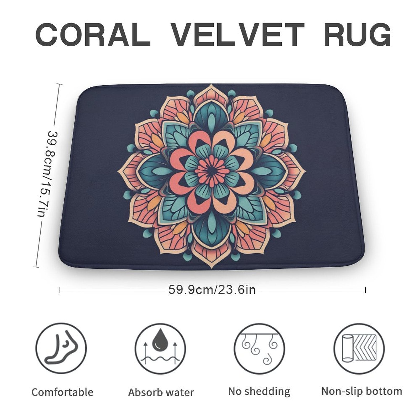 Flower Coral Velvet Rug