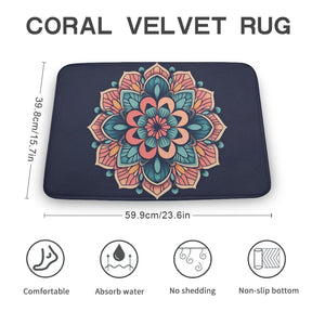 Flower Coral Velvet Rug