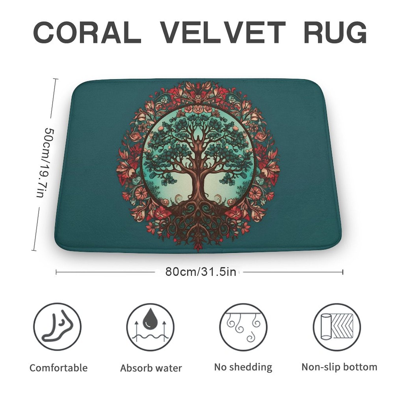 Tree Coral Velvet Rug