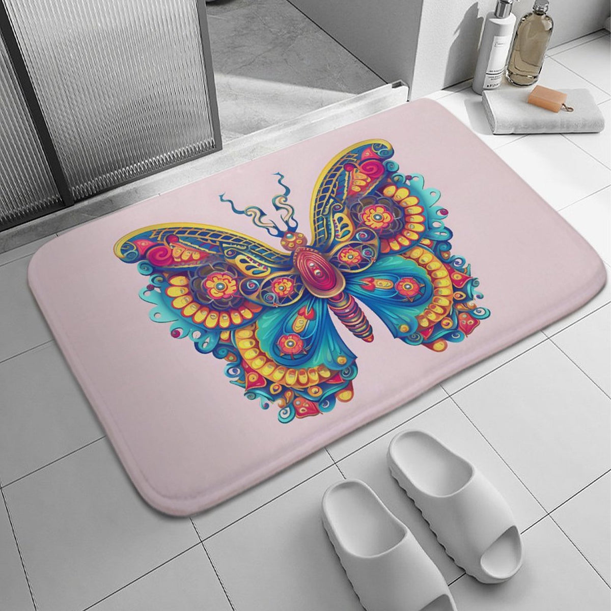 Butterfly Coral Velvet Rug