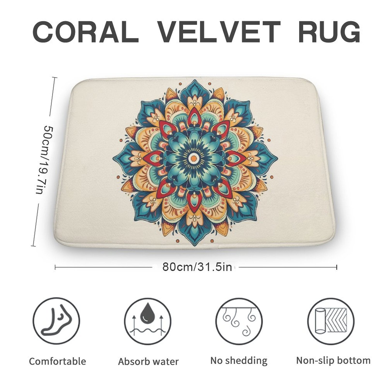 Flower Coral Velvet Rug