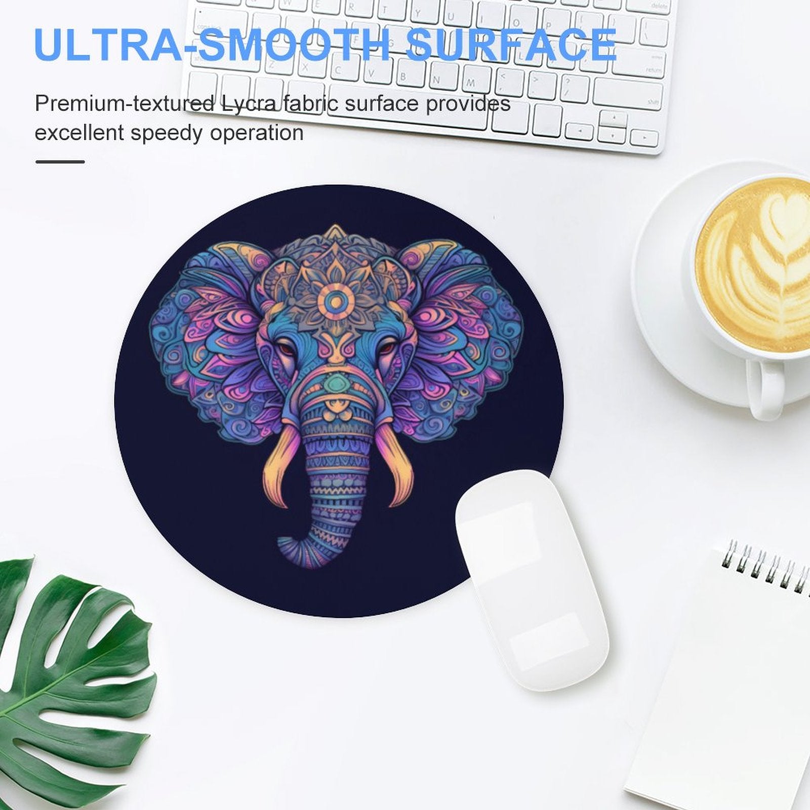 Elephant Round Mouse Pad