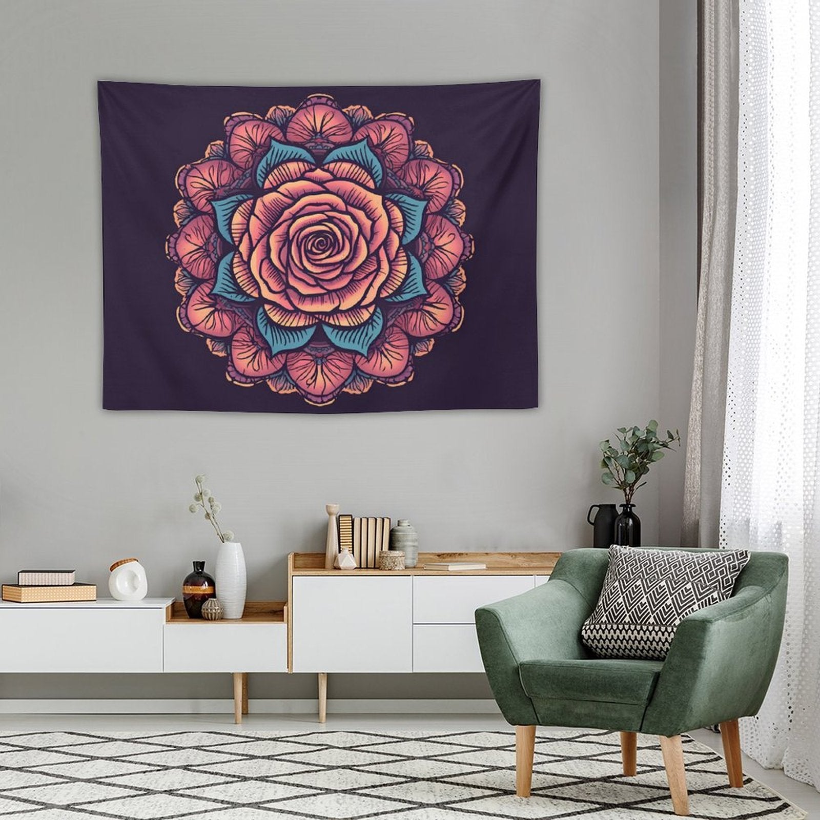 Tapiz de pared de rosas