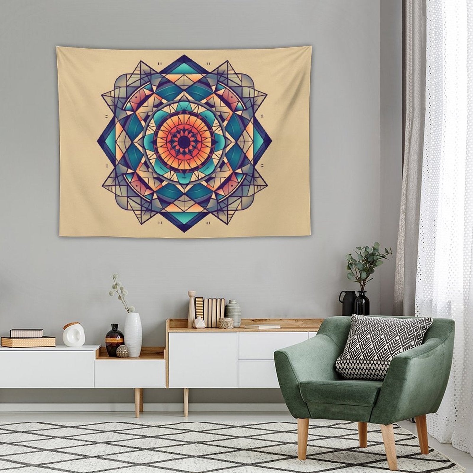 Tapiz geométrico de pared
