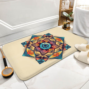 Geometric Coral Velvet Rug