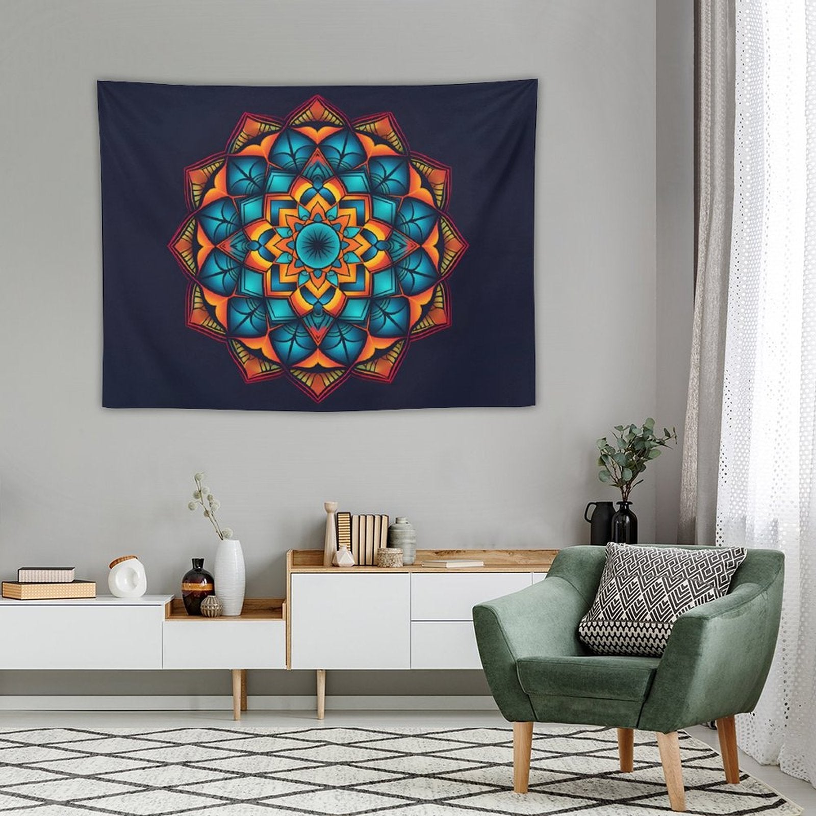 Tapiz geométrico de pared