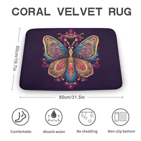 Butterfly Coral Velvet Rug