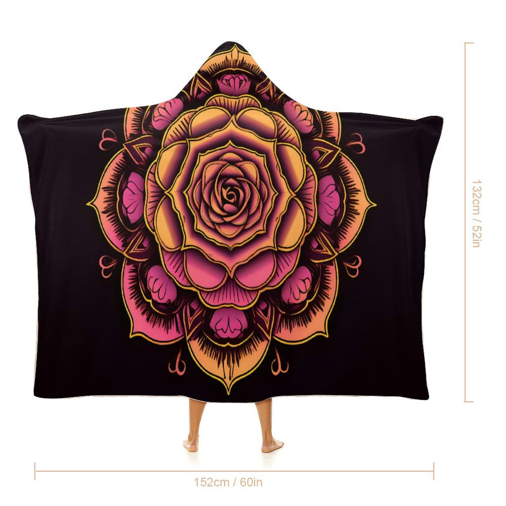 Manta con capucha de rosas