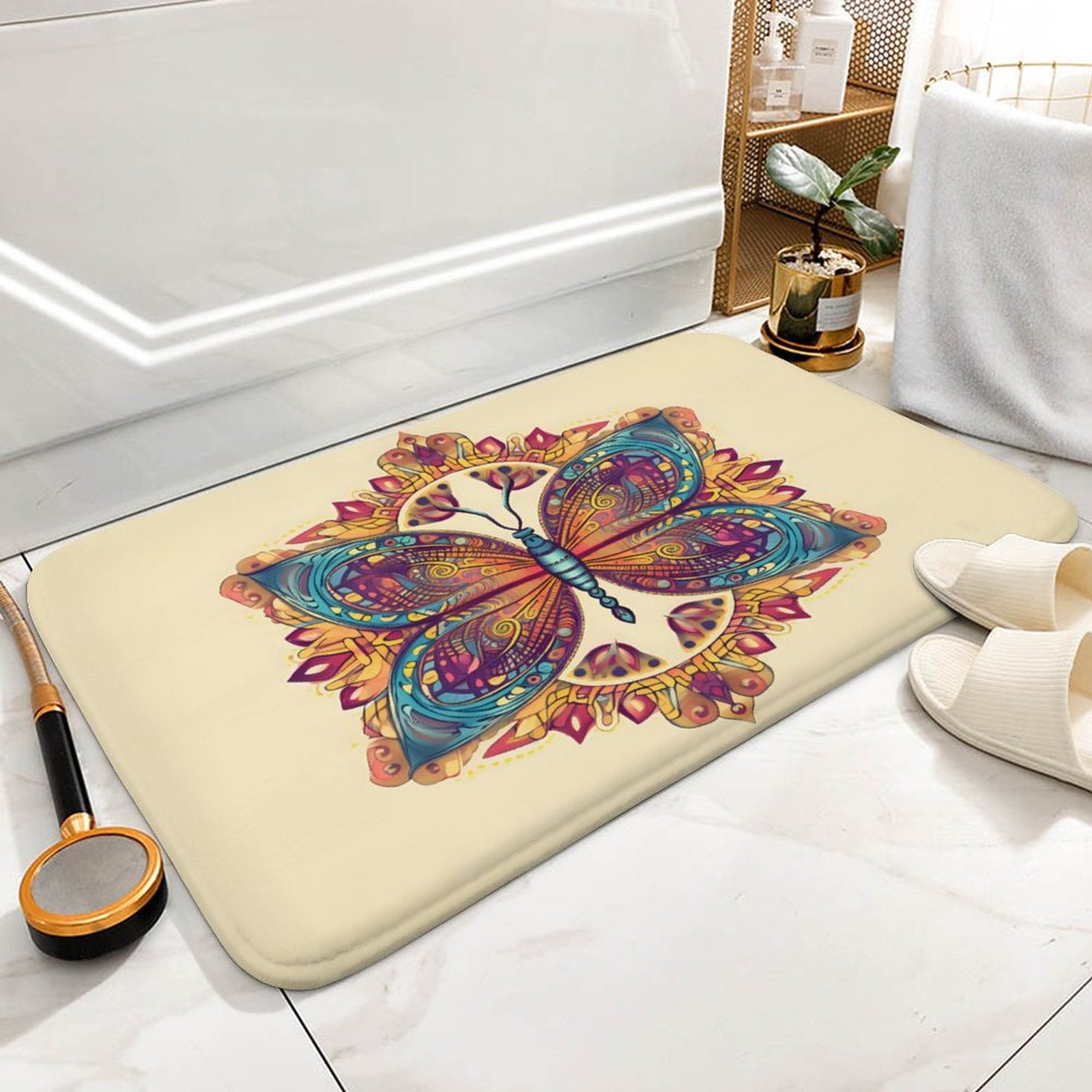 Butterfly Coral Velvet Rug