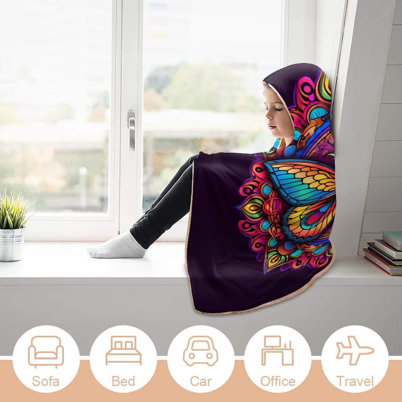 Butterfly Hooded Blanket