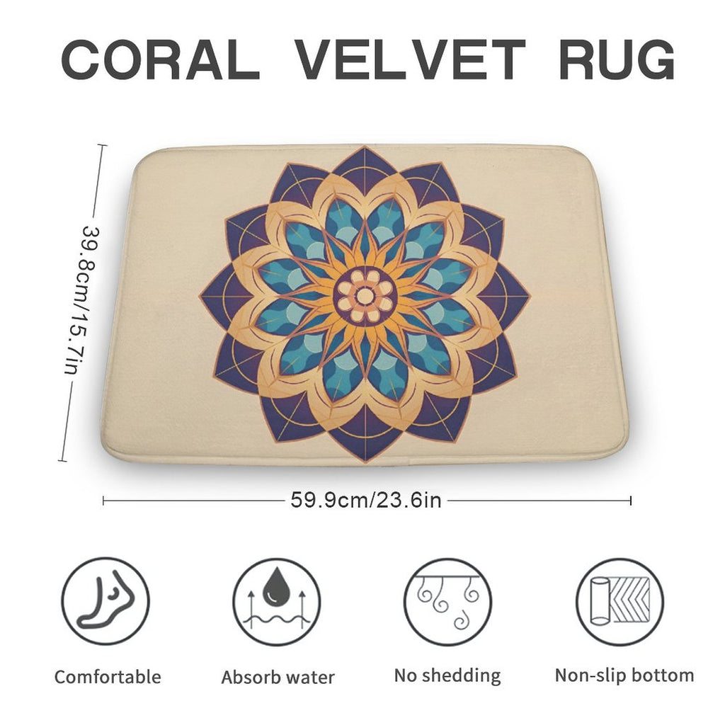 Alfombra de terciopelo coral Lotus