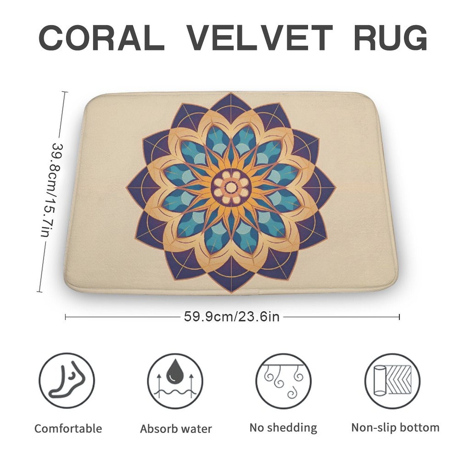 Alfombra de terciopelo coral Lotus